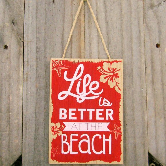 Tropical Family Home Sign 'Life is better at the Beach' Choice of four colors - Picture 2 of 9